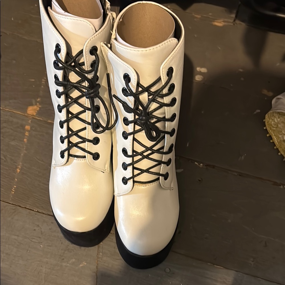 Dolls Kill spring rain Lace-Up Boots with Black Accents